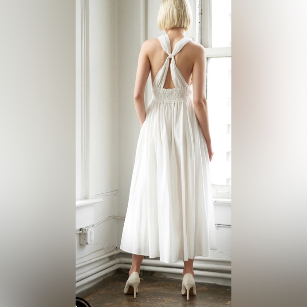 Vici White cotton Halter Maxi Dress NEW size large